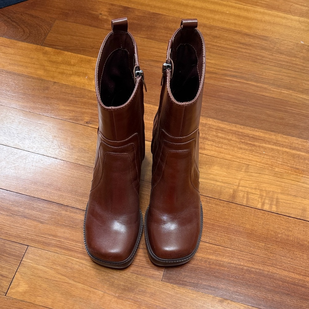 Marc Fisher Cognac colored Platform Booties